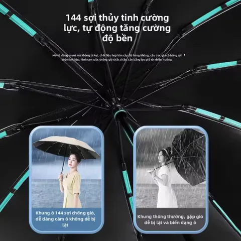 Ô gấp ngược tự động kích thước lớn chống gió mạnh bền chắc dùng được cả nắng lẫn mưa, ô tự động, chống tia UV