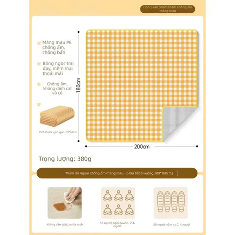 Thảm picnic, thảm ngoài trời 5 lớp, thảm đa năng cách nhiệt chống nước