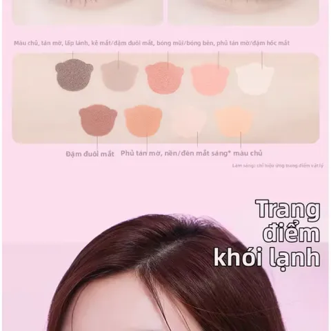 Pink Bear | Bảng Mắt và Tạo Khối Chín Màu, Phấn mắt