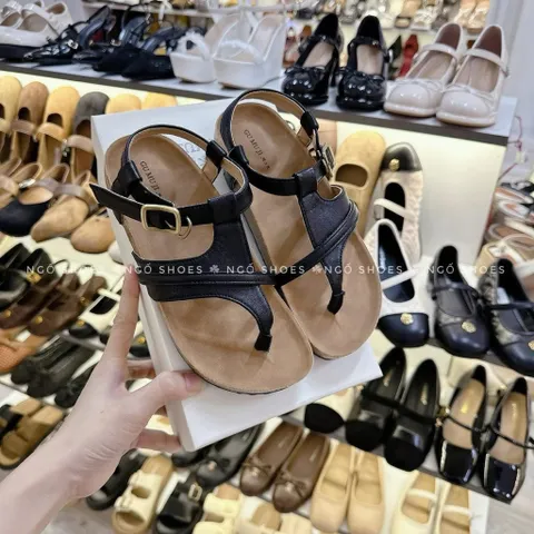 Sandal Nữ Xỏ Ngón Quai Chéo Đế Xuồng Cao Cấp – Dép Quai Hậu Nữ Đi Biển, Đi Học Thời Trang Style Hàn Quốc (Full Box)