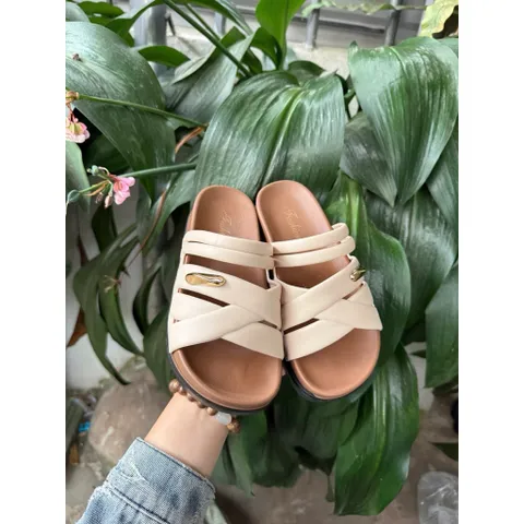 Dép Nữ Đế Nhựa Cao 4cm Quai Chéo Hàn Quốc | Sandal Nữ Êm Chân Chống Trượt Đi Chơi Đi Biển Hot Trend Size 35-39