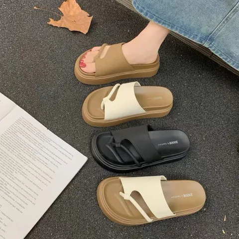 Dép Sandal Nữ Đế Cao 4cm Quai Ngang Thời Trang Hàn Quốc Đi Êm Chân (QC Fullbox)