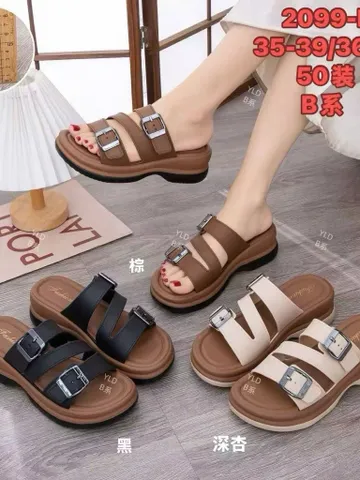 Dép Lê Quai Ngang Khóa Đôi Tăng Chiều Cao 🔥 HOTTREND MÙA HÈ - MẪU DÉP 