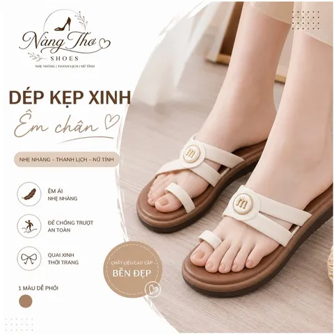Dép Nữ Kẹp Ngón Quai Chéo Dép Quai Kẹp Đế Mềm Êm Chân Chống Trượt Đi Chơi Đi Biển Hot Trend