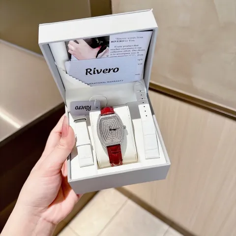 Đồng Hồ Nữ RIVERO CHÍNH HÃNG, Thiết Kế Sang Trọng, Đính Đá Full Mặt Tinh Tế, Tặng Kèm Box Cao Cấp