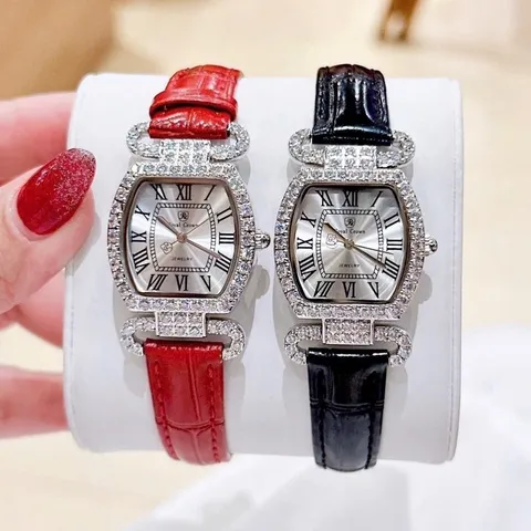 Đồng Hồ Nữ ROCROWN Mặt Bầu Đính Đá Siêu Xinh, Đá Sáng Bling Bling FULLBOX