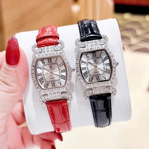 Đồng Hồ Nữ ROCROWN Mặt Bầu Đính Đá Siêu Xinh, Đá Sáng Bling Bling FULLBOX