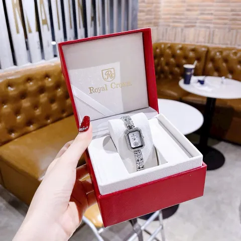 [CAO CẤP] Đồng Hồ Nữ ROYAL CROWN Đá Pha Lê Cao Cấp FULLBOX