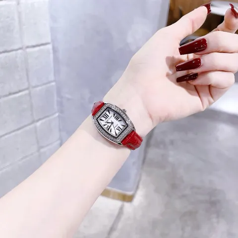 [CAO CẤP] Đồng Hồ Nữ ROYAL CROWN Mặt Vuông đính đá pha lê Siêu Sáng, Cao Cấp FULLBOX