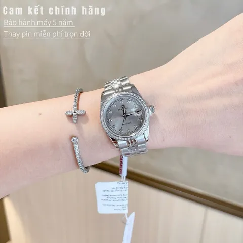 Đồng Hồ Nữ CARNIVAL 8160L1 Full Silver Thiết Kế Sang Trọng, Tinh Tế , Tặng Kèm Hộp Cao Cấp