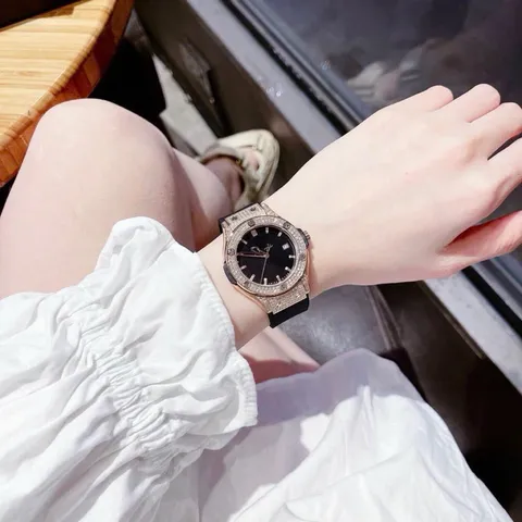 [ Yumi Store ] Đồng Hồ Cặp Nam Nữ SPOST Dây Cao Su Non Mặt Đính Đá Cá Tính Sang Trọng