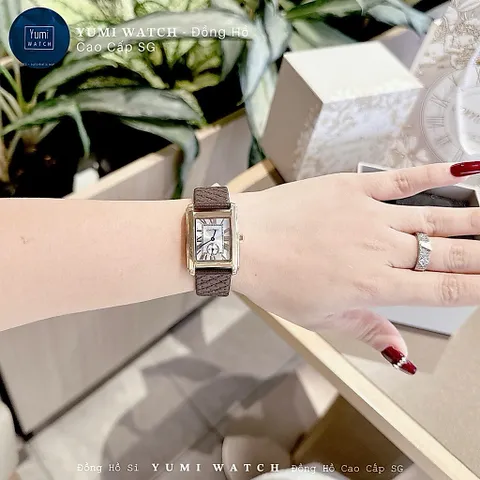 CHÍNH HÃNG Đồng Hồ Nữ YUMI COMLOVER Dây Da Vuông Vintage Siêu Hot