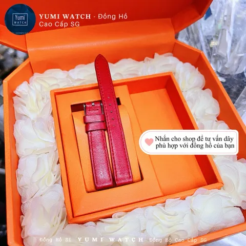 Dây da đồng hồ nam nữ PU mềm mại, khóa kim chắc chắn