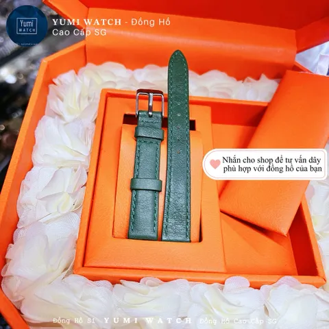 Dây da đồng hồ nam nữ PU mềm mại, khóa kim chắc chắn