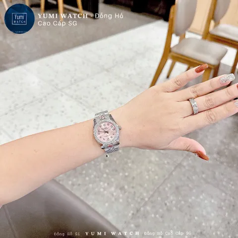 Đồng Hồ Nữ Yumi Oleeex Mặt Hồng Thời Trang, Hàng Cao Cấp Kèm Hộp