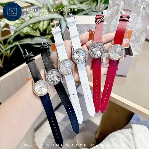 [ CHÍNH HÃNG ] Đồng Hồ Nữ YUMI Comlover Mặt Đính Đá Dây Da Thời Trang Cao Cấp fullbox