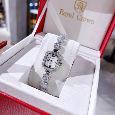 Đồng Hồ Nữ ROYAL CROWN Dây Hoa Nhí Đá Pha Lê Siêu Sang