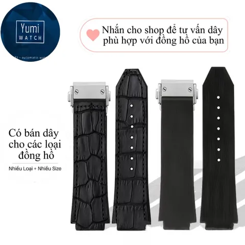 Bộ dây thay thế cho đồng hồ BLL , Dây Cao Su + Phủ Da , Dây Loại 1 CAO CẤP
