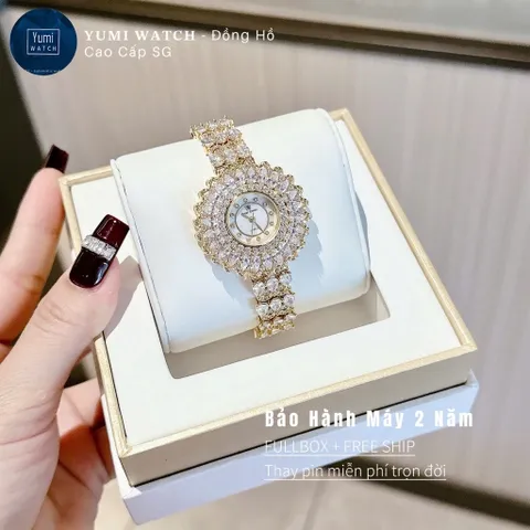 [ Yumi Store ] Đồng Hồ Nữ Pha Lê CROWN Sang Trọng , Kiểu Dáng Hoa Tuyết Siêu Hot