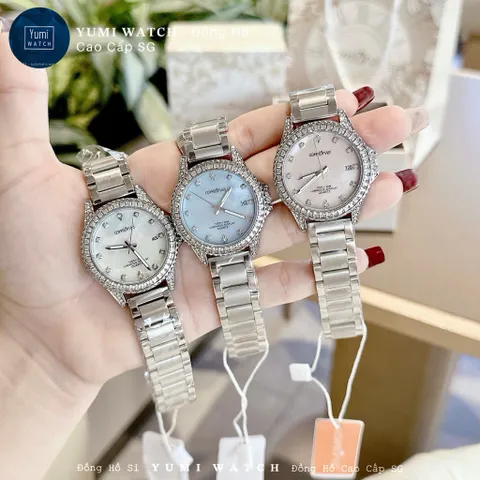 CHÍNH HÃNG Đồng Hồ Nữ YUMI COLOVER Dây Thép Không Gỉ Mặt Tròn đính đá Cao Cấp