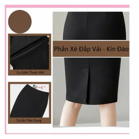 VÁY BÚT CHÌ TUYẾT MƯA VITEX NỮ CÔNG SỞ – LƯNG LIỀN 50CM