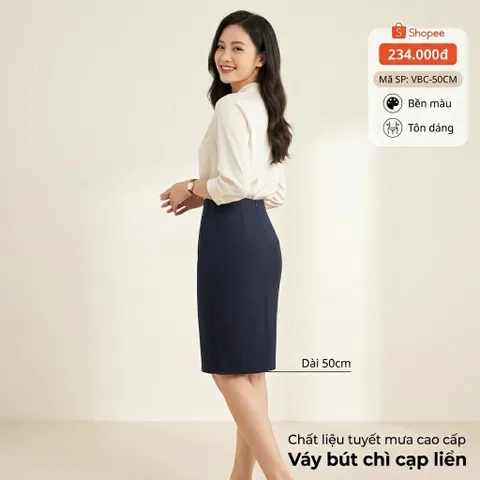 VÁY BÚT CHÌ TUYẾT MƯA VITEX NỮ CÔNG SỞ – LƯNG LIỀN 50CM