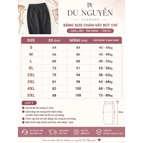 VÁY BÚT CHÌ TUYẾT MƯA VITEX NỮ CÔNG SỞ – LƯNG LIỀN 50CM