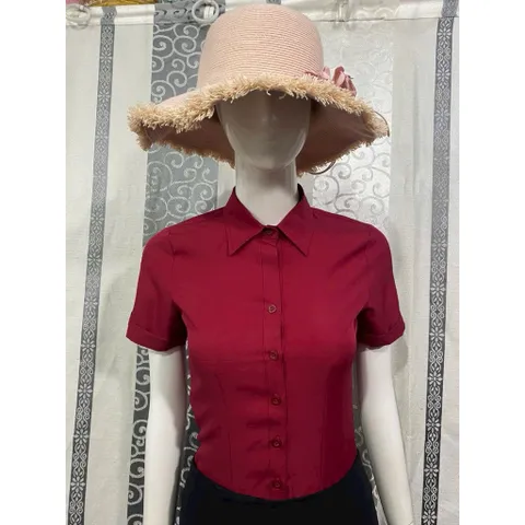 Áo Sơ Mi Màu Tay Ngắn Lụa Nhung Du Nguyễn
