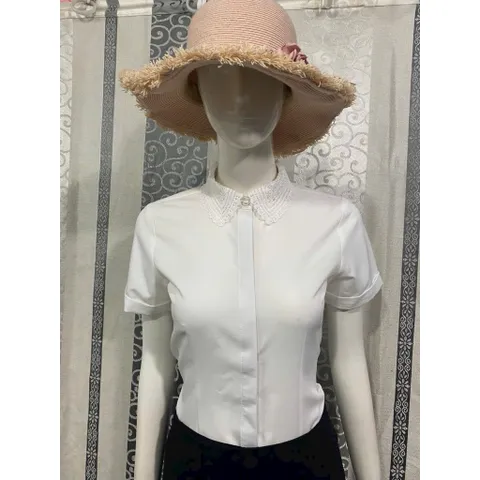 Áo Sơ Mi Nữ Cổ Ren Hoạ Tiết Tay Ngắn, Tay Dài Công Sở Thanh Lịch