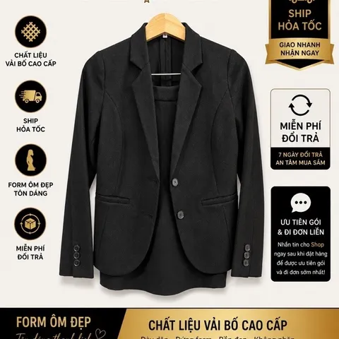 Áo Vest Nữ Công Sở Du Nguyễn Vải Bố Form Ôm – Mẫu Trơn & Nẹp Sắt