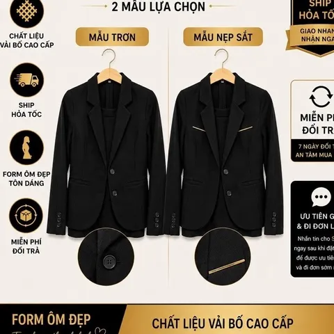 Áo Vest Nữ Công Sở Du Nguyễn Vải Bố Form Ôm – Mẫu Trơn & Nẹp Sắt