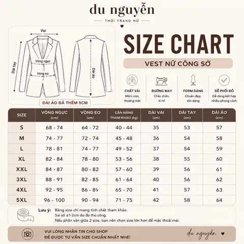 Áo Vest Nữ Công Sở Du Nguyễn Vải Bố Form Ôm – Mẫu Trơn & Nẹp Sắt