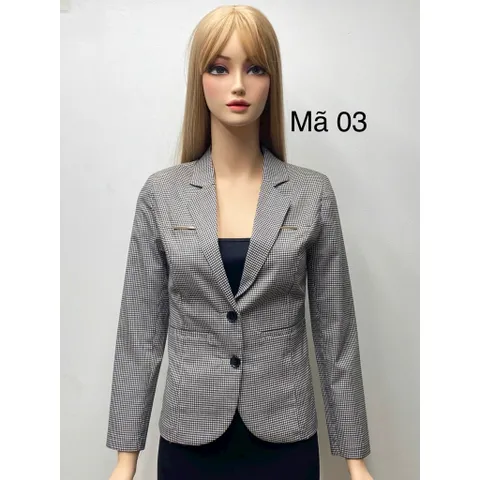 Áo Vest Nữ Kẻ Caro Nhiều Màu Tay Dài Công Sở Thanh Lịch