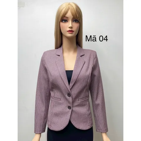 Áo Vest Nữ Kẻ Caro Nhiều Màu Tay Dài Công Sở Thanh Lịch