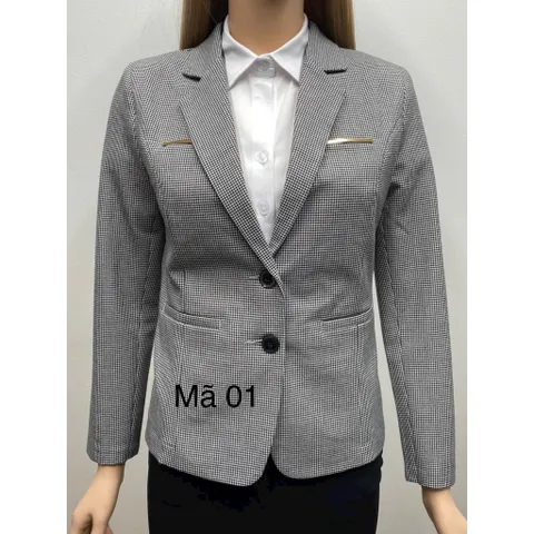 Áo Vest Nữ Kẻ Caro Nhiều Màu Tay Dài Công Sở Thanh Lịch