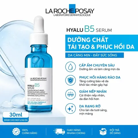 ( CTy NK) Serum La Roche Posay Hyalu B5 - Dưỡng Ẩm & Phục Hồi Da Chuyên Sâu, Giảm Nếp Nhăn, Cung Cấp Vitamin B5 Từ Thương Hiệu Nổi Tiếng