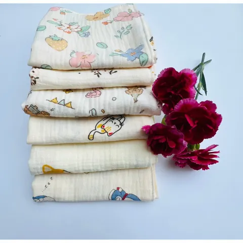 Khăn mặt, khăn sữa chất xô muslin 4 lớp mềm mại an toàn với da em bé.