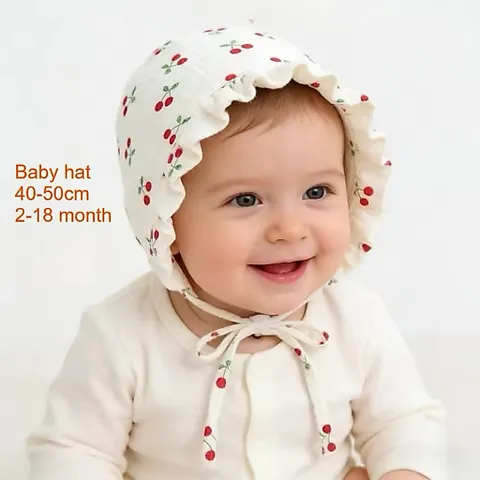 Mũ vải bonnet chất muslin, linen cho bé gái - baby bonnet