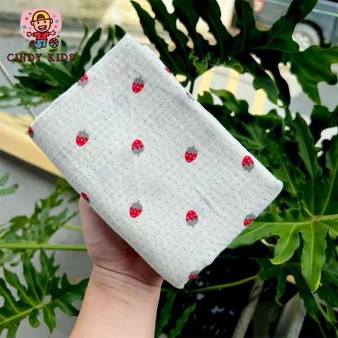 [100x70] Khăn tắm muslin đa năng, mềm mịn, không bụi vải thân thiện với da bé CindyKids