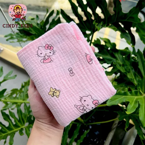 [100x70] Khăn tắm muslin đa năng, mềm mịn, không bụi vải thân thiện với da bé CindyKids