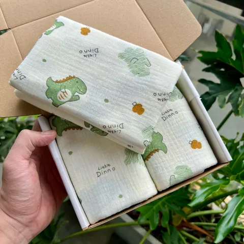 Khăn xô muslin 70x70cm 4 lớp – Cotton mềm mịn, thấm hút tốt, khăn đa năng cho bé sơ sinh.