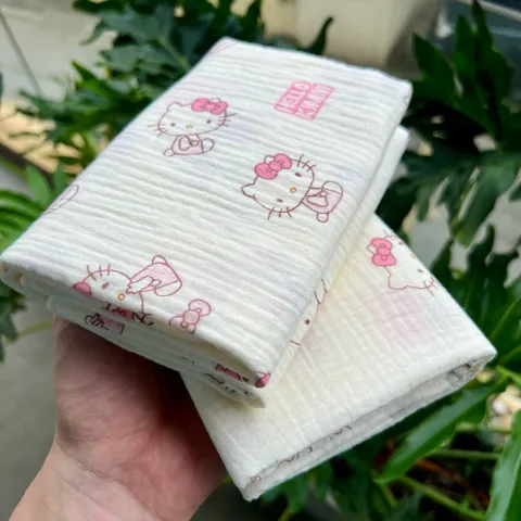 Khăn xô muslin 70x70cm 4 lớp – Cotton mềm mịn, thấm hút tốt, khăn đa năng cho bé sơ sinh.