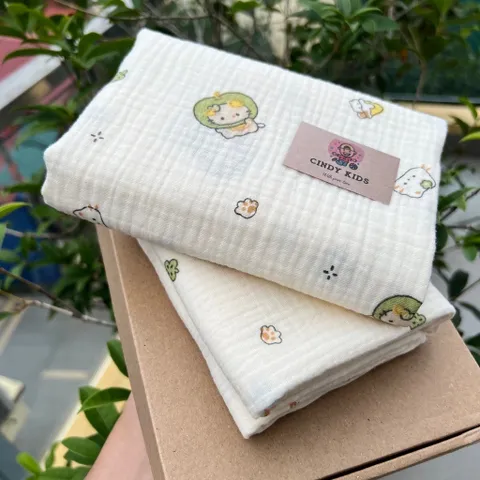 Khăn tắm xô muslin cao cấp 2 lớp 70x90cm cho bé