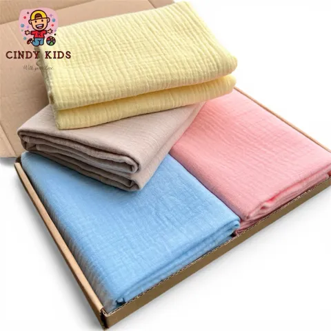 Khăn Xô Muslin 100x70cm – Khăn Cotton Trơn Màu Mềm Mịn, Thấm Hút Tốt, Khăn Đa Năng Gia Đình