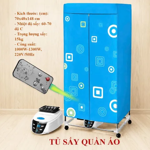 Tủ Sấy Quần Áo Cỡ Lớn Khung INOX Chắc Chắn,Chạy Êm Không Gây Ồn