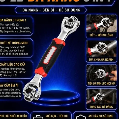 Cờ Lê Đa Năng 48 Đầu Xoay 360 Độ , Tay Cầm Chống Trượt - Dụng Cụ Vặn Bu Lông Ốc Vít Đa Năng Tiện Lợi Nhỏ Gọn