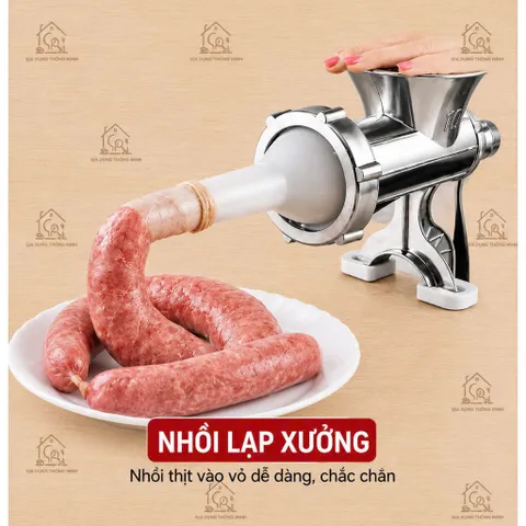 Máy Xay Quay Tay Xay Thịt - Cua - Cá, Đùn Xúc Xích, Xay Tất Cả Các Loại Thực Phẩm Sắc Bén Tiện Dụng Cho Nhà Bếp