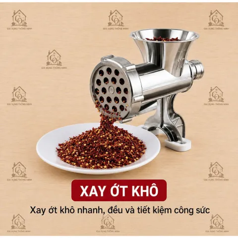 Máy Xay Quay Tay Xay Thịt - Cua - Cá, Đùn Xúc Xích, Xay Tất Cả Các Loại Thực Phẩm Sắc Bén Tiện Dụng Cho Nhà Bếp