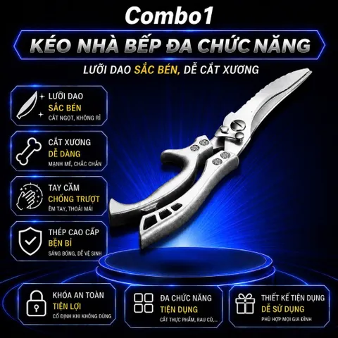 Kéo Đa Năng SK5 Cắt Gà , Vịt , Ngan - Cắt Xương Cộng Lực Siêu Bén Đa Năng Chất Liệu Thép Không Gỉ Cứng Cáp Siêu Bền