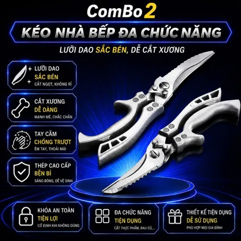 Kéo Đa Năng SK5 Cắt Gà , Vịt , Ngan - Cắt Xương Cộng Lực Siêu Bén Đa Năng Chất Liệu Thép Không Gỉ Cứng Cáp Siêu Bền